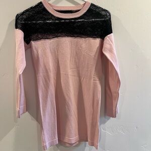 Metaphor Pink and Black Lace Top